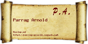 Parrag Arnold névjegykártya